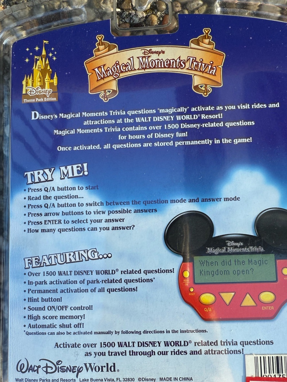 Disney Magical Moments Trivia Handheld Game – Blue & Red